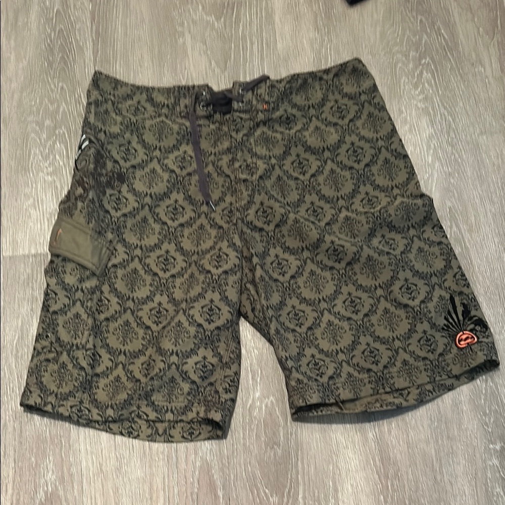 Billabong Men's Olive Patterned Swim Shorts